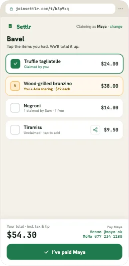 Guest claim page in a browser