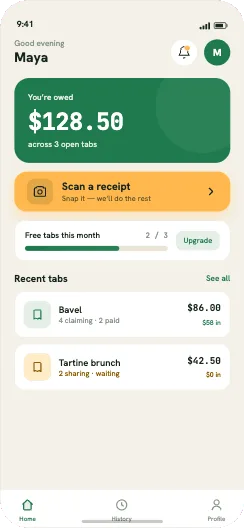 Settlr home screen